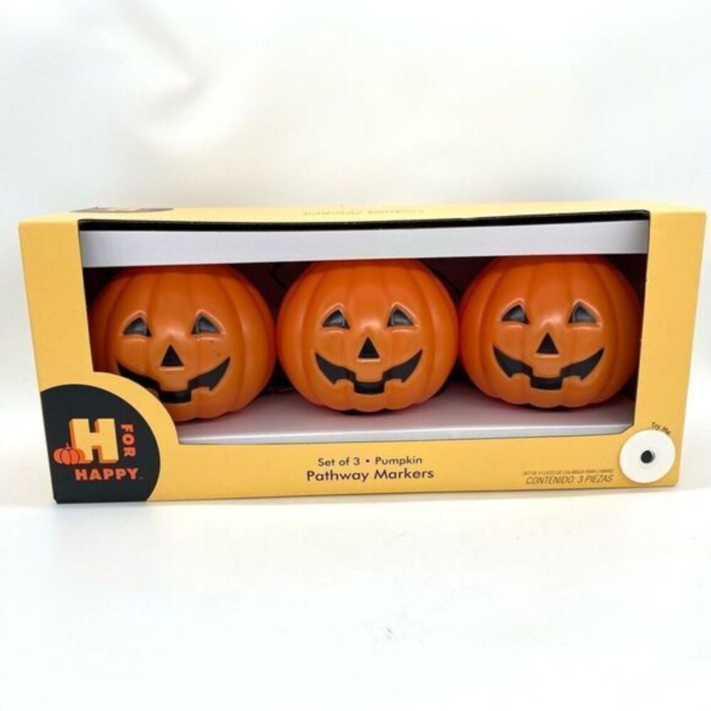 Pumpkin Jack-O-Lantern Pathway Markers New